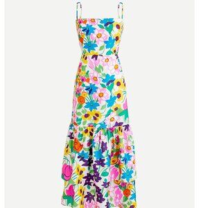 NWT JCrew Tiered 100% Silk Twill Floral Dress